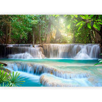 FOTOTAPETE - Hellblau/Grün, Basics, Textil (350/245cm) - artgeist