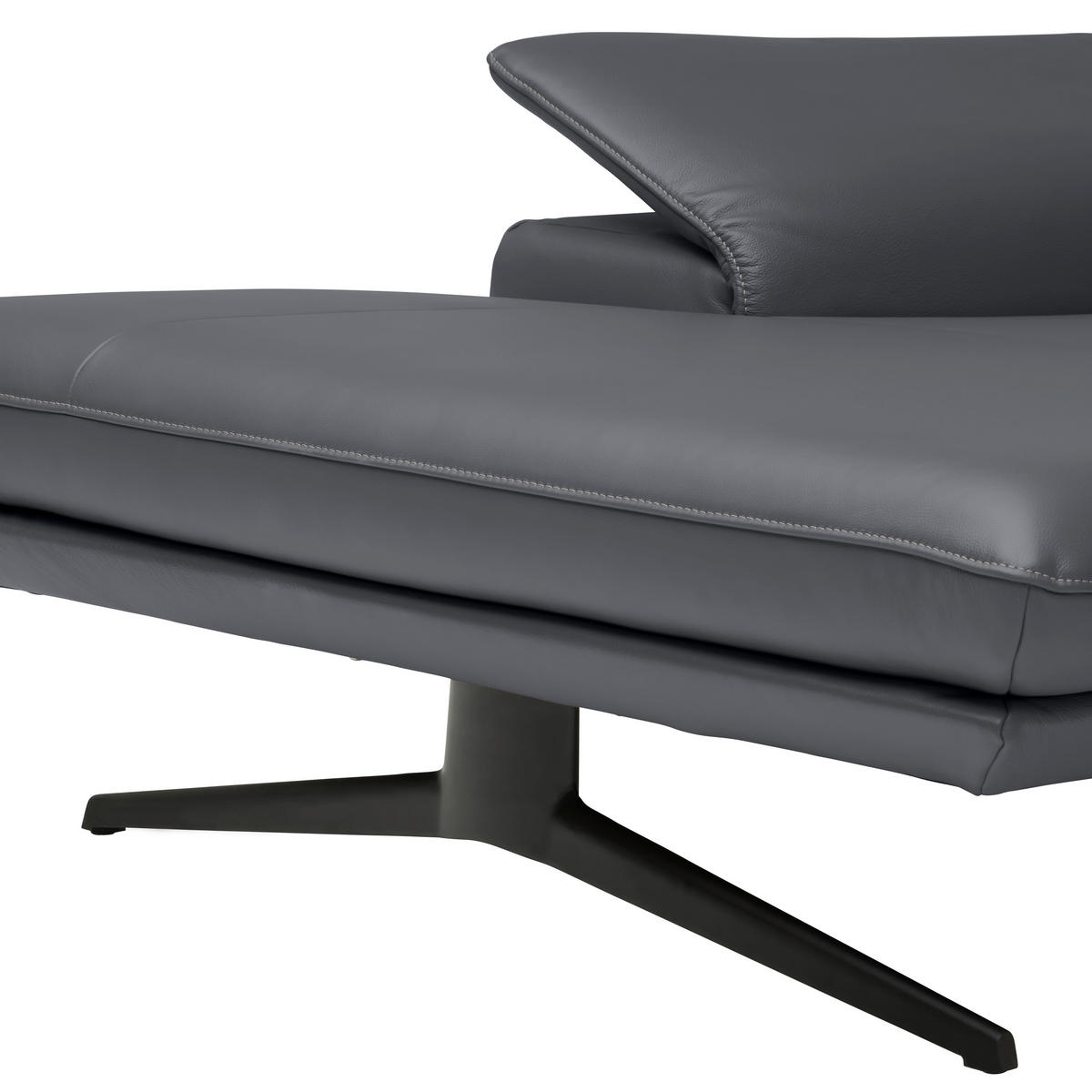 ECKSOFA  in Echtleder Dunkelgrau  150/242 cm  - Dunkelgrau/Beige, Design, Leder/Metall (150/242cm) - Koinor