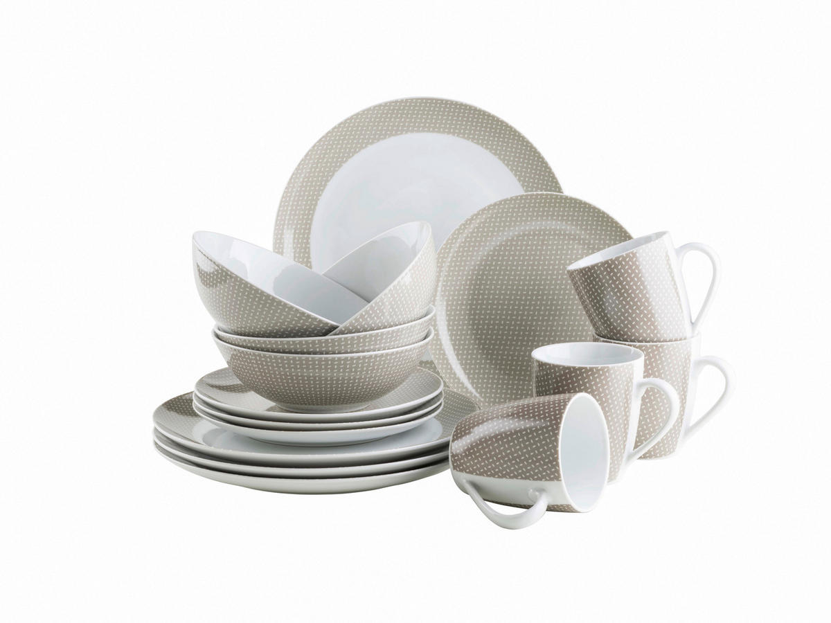 KOMBISERVICE Beige Kitchen Time 16-teilig 4 Personen  - Beige, Basics, Keramik - Mäser