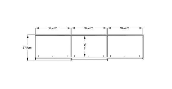 SCHWEBETÜRENSCHRANK 280/222/68 cm 3-türig  - Alufarben/Weiß, Design, Holzwerkstoff/Metall (280/222/68cm) - Moderano