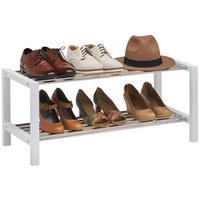 SCHUHREGAL 81/34/34 cm  - Weiss/Edelstahlfarben, Basics, Holzwerkstoff/Metall (81/34/34cm) - Carryhome