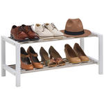 SCHUHREGAL 81/34/34 cm  - Edelstahlfarben/Weiß, Basics, Holzwerkstoff/Metall (81/34/34cm) - Carryhome