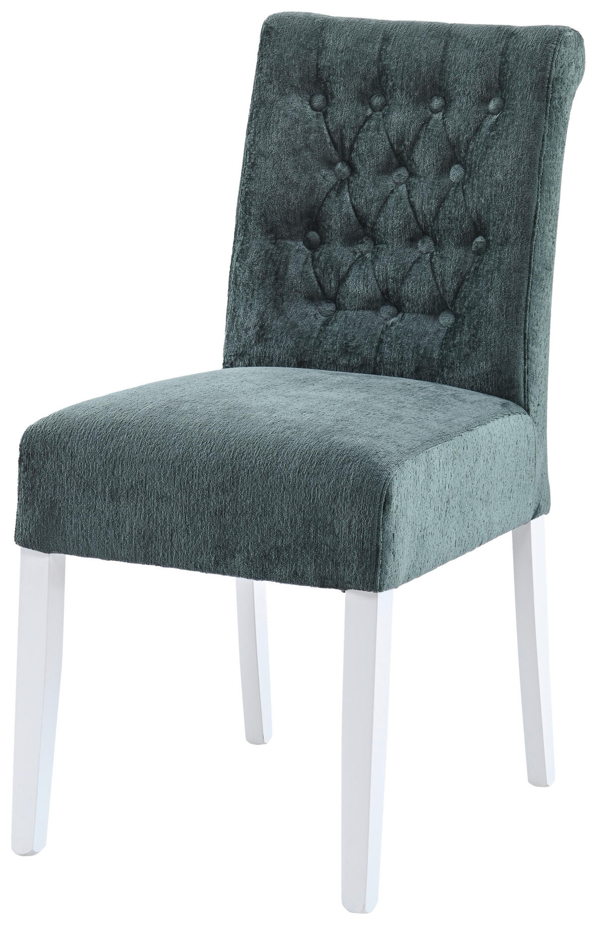 STUHL Chenille Jadegrün Buche massiv  - Jadegrün/Weiß, KONVENTIONELL, Holz/Textil (46,5/91/65cm) - Cantus