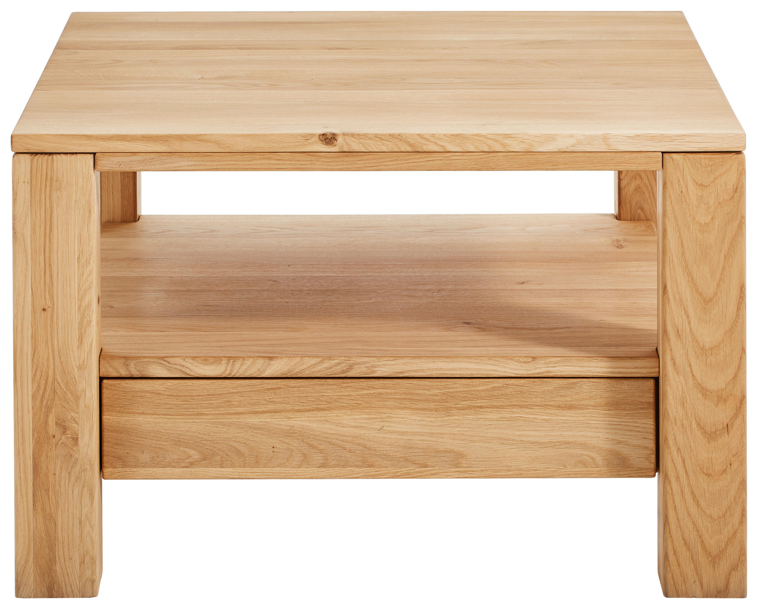 COUCHTISCH Wildeiche massiv quadratisch Eichefarben 70/70/47,5 cm - Eichefarben, Natur, Holz (70/70/47,5cm) - Linea Natura