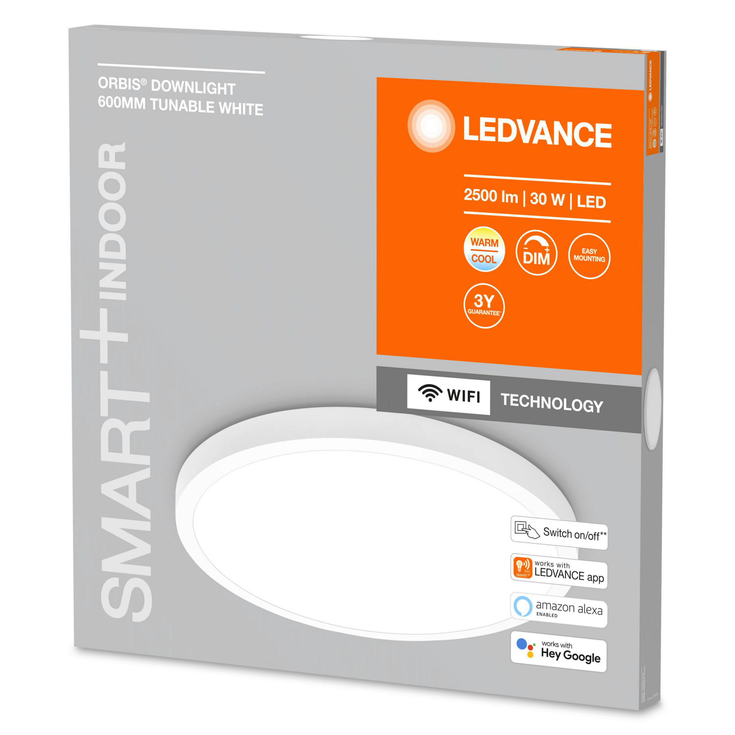 LED-DECKENLEUCHTE Smart+ WiFi Orbis Downlight  - Weiß, Basics, Metall (60/4cm) - Ledvance
