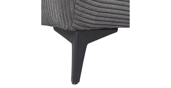 ECKSOFA Dunkelgrau Cord - Dunkelgrau/Schwarz, KONVENTIONELL, Textil/Metall (311/176cm) - Carryhome