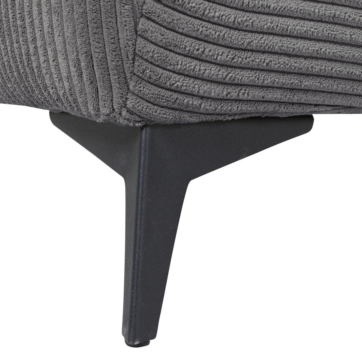 ECKSOFA in Cord Dunkelgrau  - Dunkelgrau/Schwarz, Konventionell, Textil/Metall (311/176cm) - Carryhome