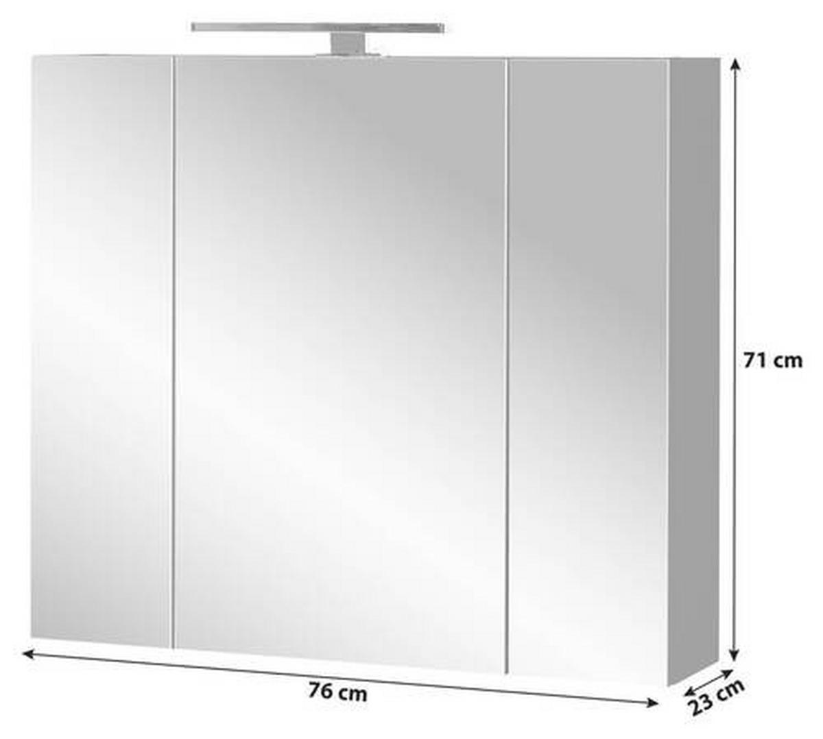 ZRCADLOVÁ SKŘÍŇKA, barvy grafitu, barvy grafitu, 76/71/23 cm - barvy grafitu, Moderní, kompozitní dřevo/sklo (76/71/23cm) - Xora
