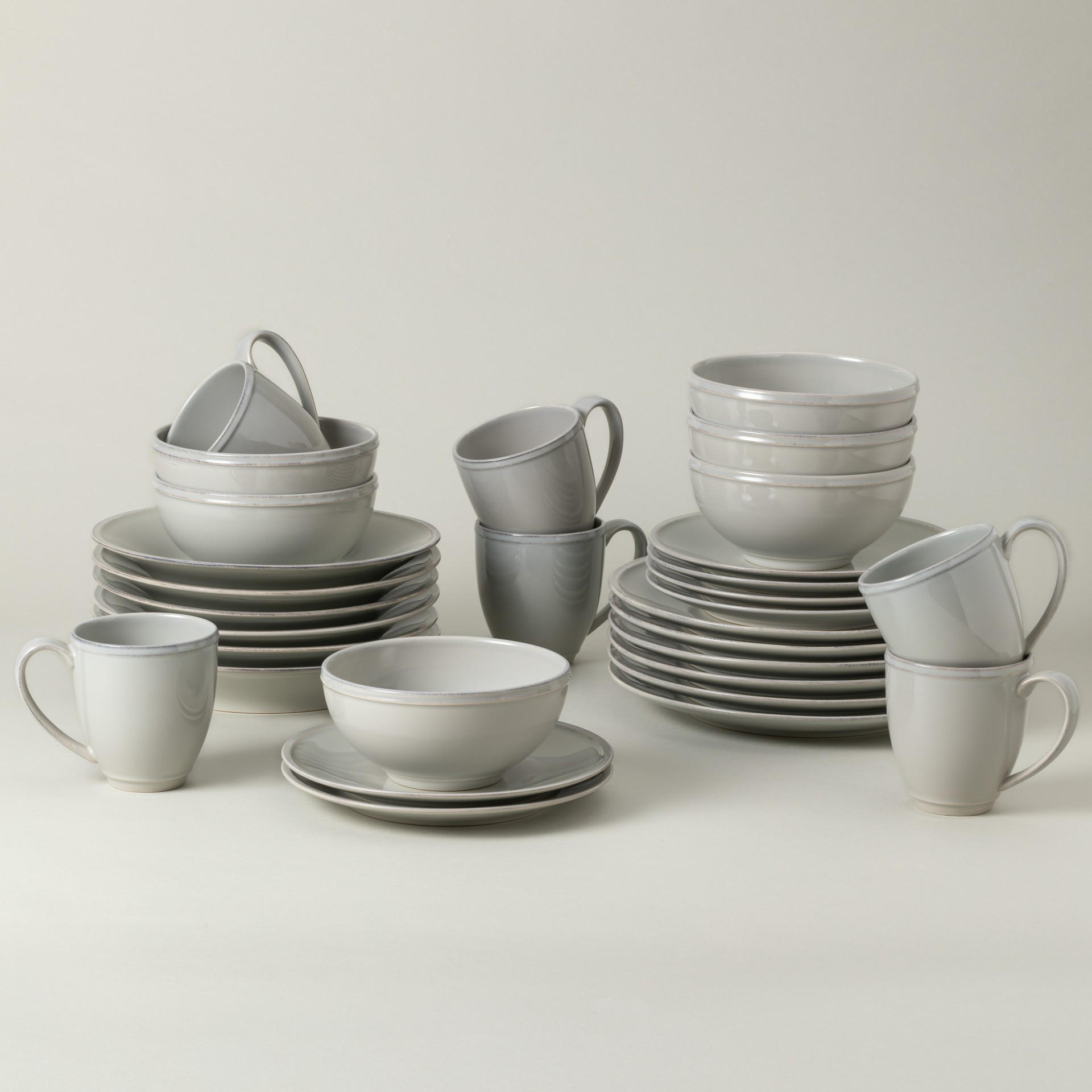 KOMBISERVICE Grau FRISO 30-teilig 6 Personen  - Grau, Basics, Keramik - Costa Nova