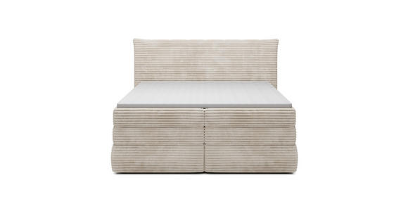 BOXSPRINGBETT 180/200 cm in Beige - Beige/Schwarz, Design, Kunststoff/Textil (180/200cm) - Esposa