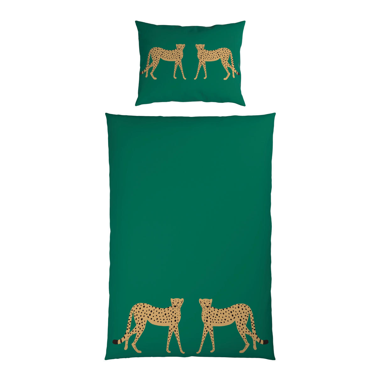WENDEBETTWÄSCHE 2-teilig Satin 140/200 cm  - Grün, Design, Textil (140/200cm) - Esposa
