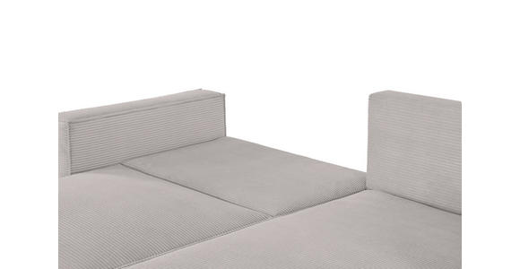 ECKSOFA Grau Feincord  - Schwarz/Grau, KONVENTIONELL, Kunststoff/Textil (242/151cm) - Carryhome
