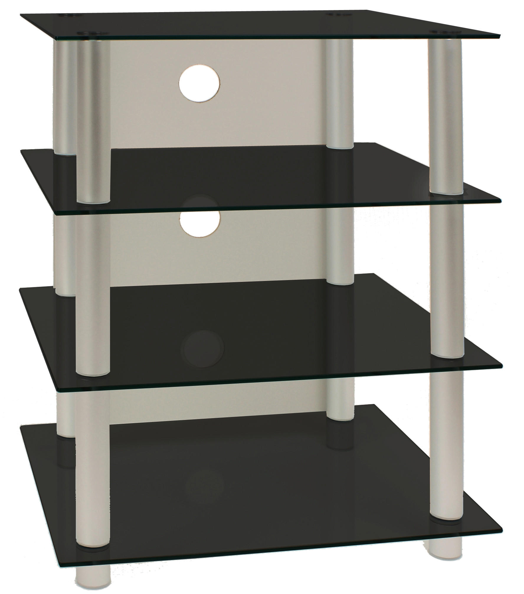 TV-BÄNK i svart, silver  - silver/svart, Klassisk, metall/glas (54/70/45cm) - MID.YOU