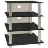 PHONOTISCH Metall, Glas Schwarz, Silberfarben  - Silberfarben/Schwarz, KONVENTIONELL, Glas/Metall (54/70/45cm) - MID.YOU