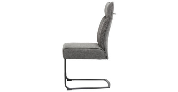 SCHWINGSTUHL in Eisen Webstoff - Schwarz/Grau, Design, Textil/Metall (44/102/64cm) - Novel