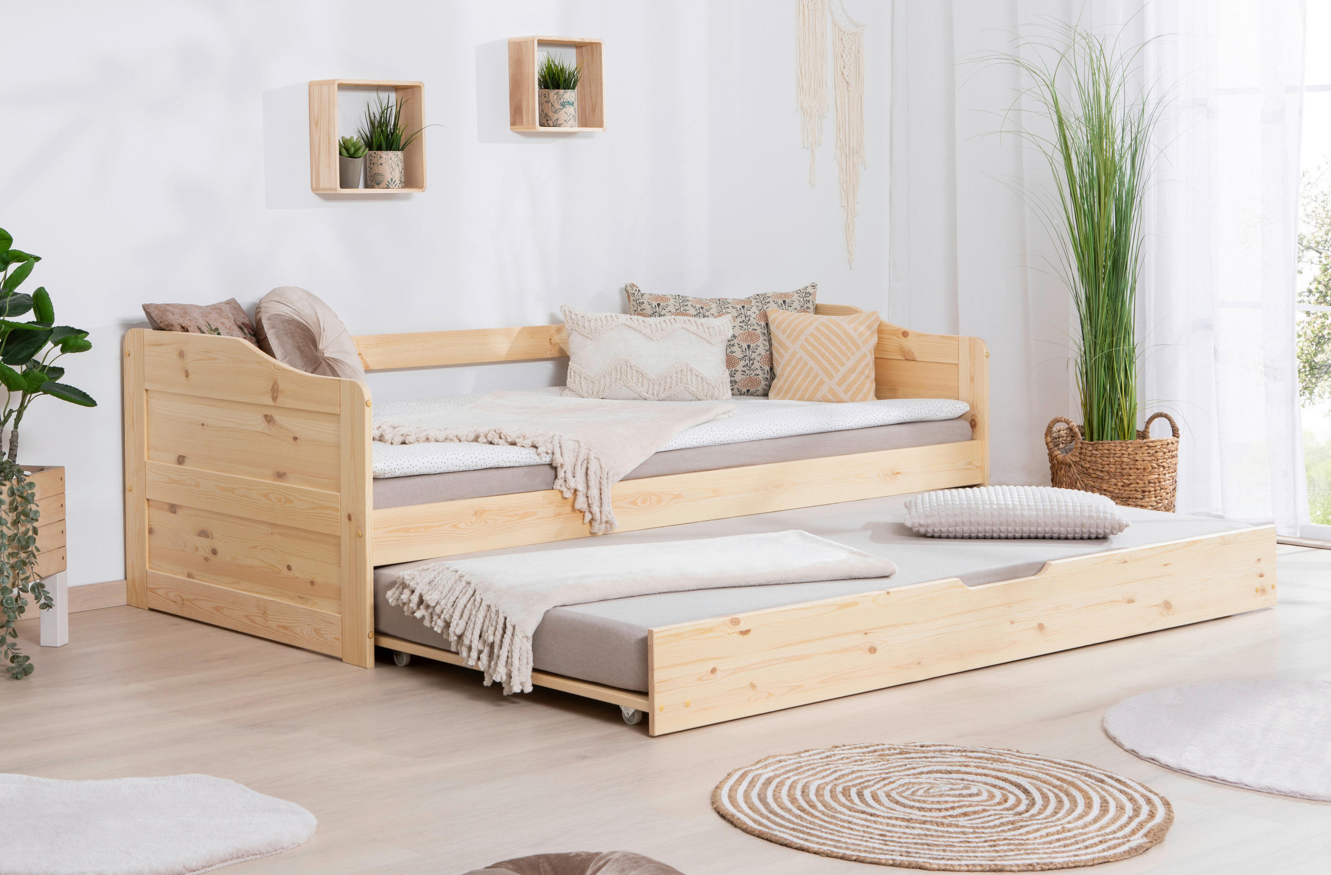 AUSZIEHBETT 90/200 cm  in Kieferfarben  - Kieferfarben, Natur, Holz/Kunststoff (90/200cm) - MID.YOU