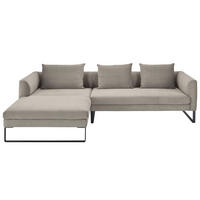 ECKSOFA in Feincord Sandfarben  178/284 cm  - Sandfarben/Schwarz, KONVENTIONELL, Textil/Metall (178/284cm) - Hom`in