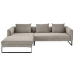 ECKSOFA in Feincord Sandfarben  - Sandfarben/Schwarz, KONVENTIONELL, Textil/Metall (178/284cm) - Hom`in