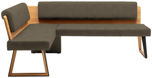 ECKBANK 165/215 cm  in Schlammfarben, Wildeiche  - Wildeiche/Schlammfarben, Design, Holz/Textil (165/215cm) - Venda