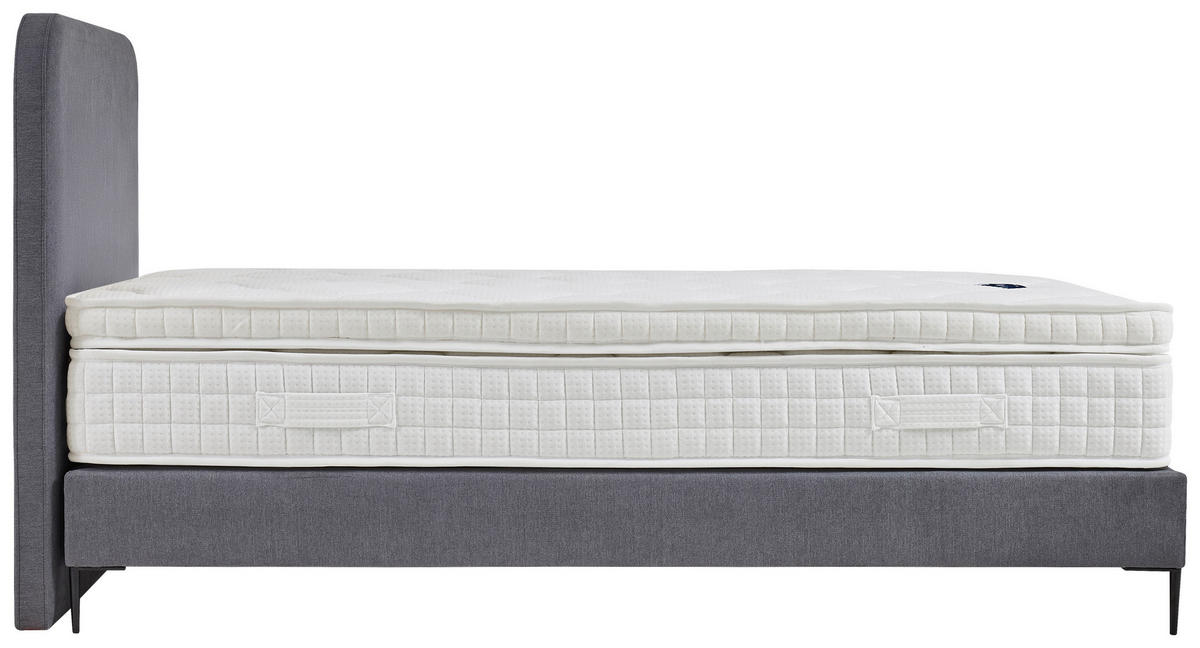 BOXSPRINGOVÁ POSTEĽ, 120/200 cm, sivá - čierna/sivá, Modern, kov/kompozitné drevo (120/200cm) - MID.YOU