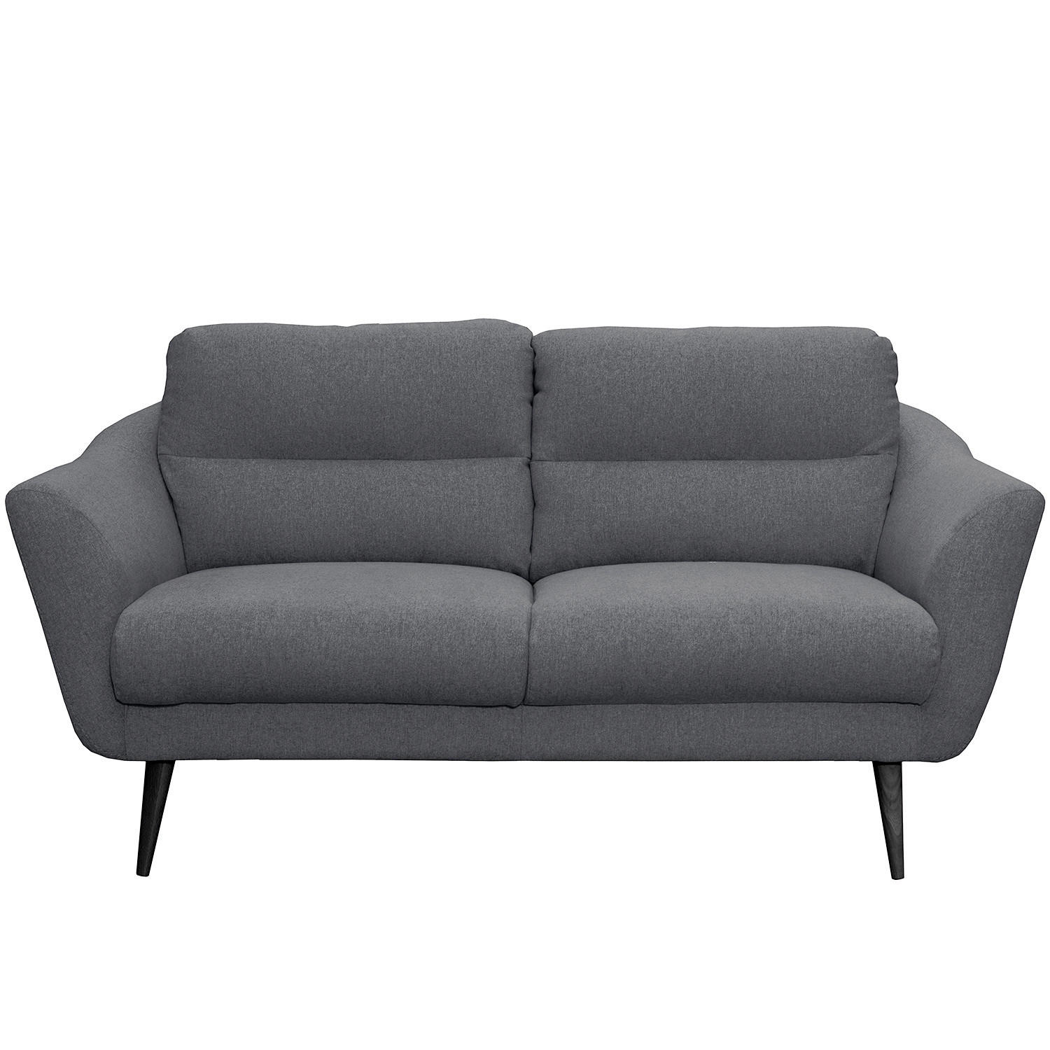 2,5-SITZER in Webstoff Anthrazit  - Anthrazit/Schwarz, Design, Holz/Textil (187/87/88cm) - Livetastic