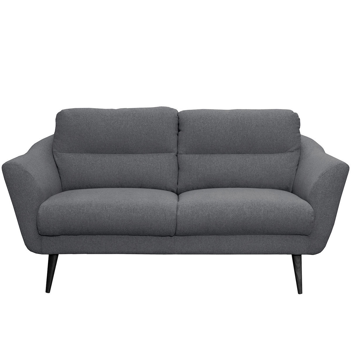 2,5-SITZER in Webstoff Anthrazit  - Anthrazit/Schwarz, Design, Holz/Textil (187/87/88cm) - Livetastic