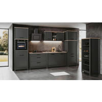 KÜCHENLEERBLOCK   in Anthrazit, Eiche Artisan  - Anthrazit/Schwarz, MODERN, Glas/Holzwerkstoff (430/227/60cm) - home24