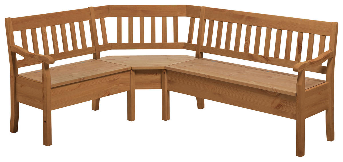 ECKBANK 147/170 cm Laugenfarbig Kiefer massiv   - Laugenfarbig, ROMANTIK / LANDHAUS, Holz (147/170cm) - Boxxx