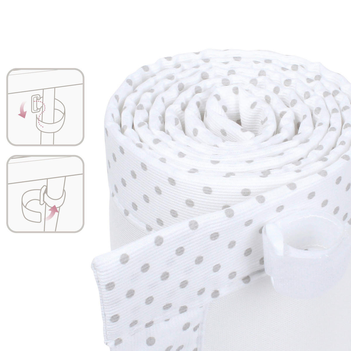 NESTCHEN babybay Nestchen 3D Mesh  - Weiß, Basics, Naturmaterialien (168/24/2cm) - Tobi