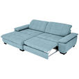 ECKSOFA in Webstoff Hellblau  - Schwarz/Hellblau, Design, Textil/Metall (180/265cm) - Carryhome