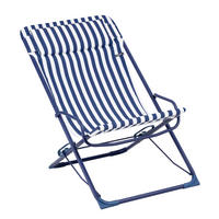 STRANDSTUHL Stahl Blau, Weiß  - Blau/Weiß, Basics, Kunststoff/Metall (60/91/83cm) - Lafuma Mobilier