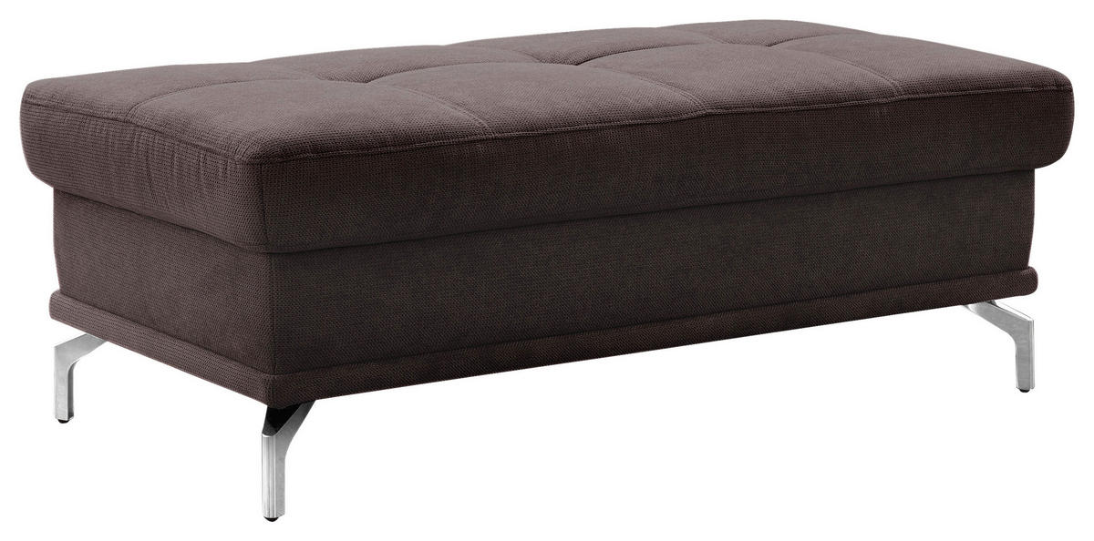 HOCKER in Textil Dunkelbraun  - Dunkelbraun/Silberfarben, Konventionell, Textil/Metall (133/47/72cm) - Sit & More