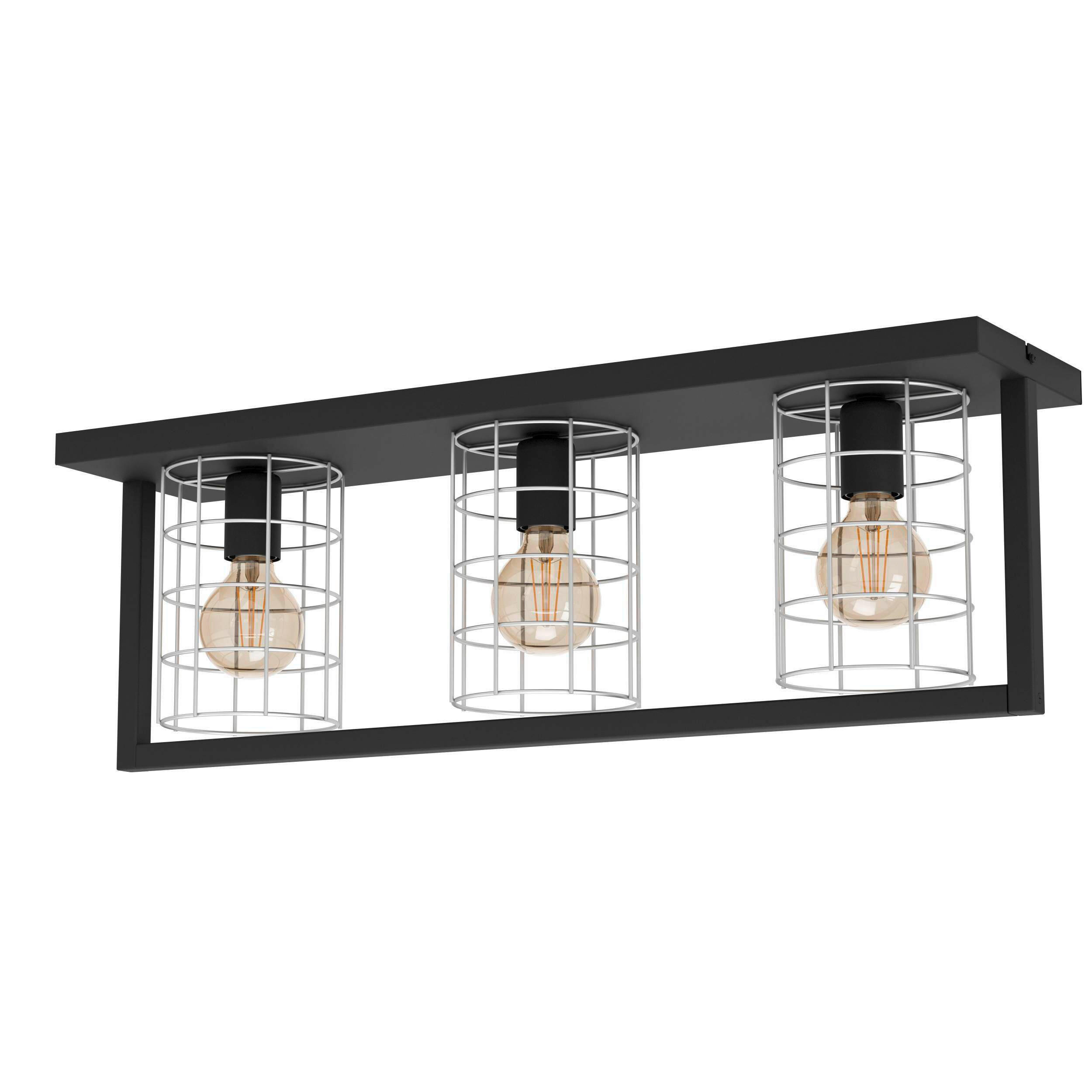 DECKENLEUCHTE 77/19/25,5 cm   - Schwarz, KONVENTIONELL, Metall (77/19/25,5cm) - Eglo