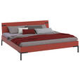 BETT 200/200 cm,  in Rot, Koralle  - Koralle/Rot, Design, Metall (200/200cm) - Xora