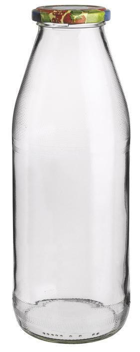 FĽAŠA NA ŠŤAVU 1 l - viacfarebná/číra, Basics, sklo (8,1/2,55/8,1cm)