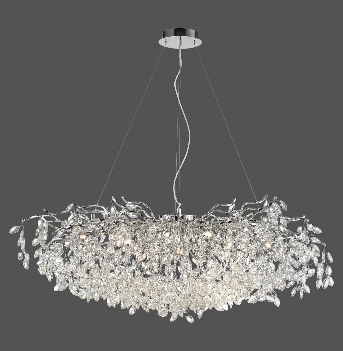 ZÁVESNÉ SVIETIDLO, 120/50/250 cm  - chrómová, Design, kov/plast (120/50/250cm)