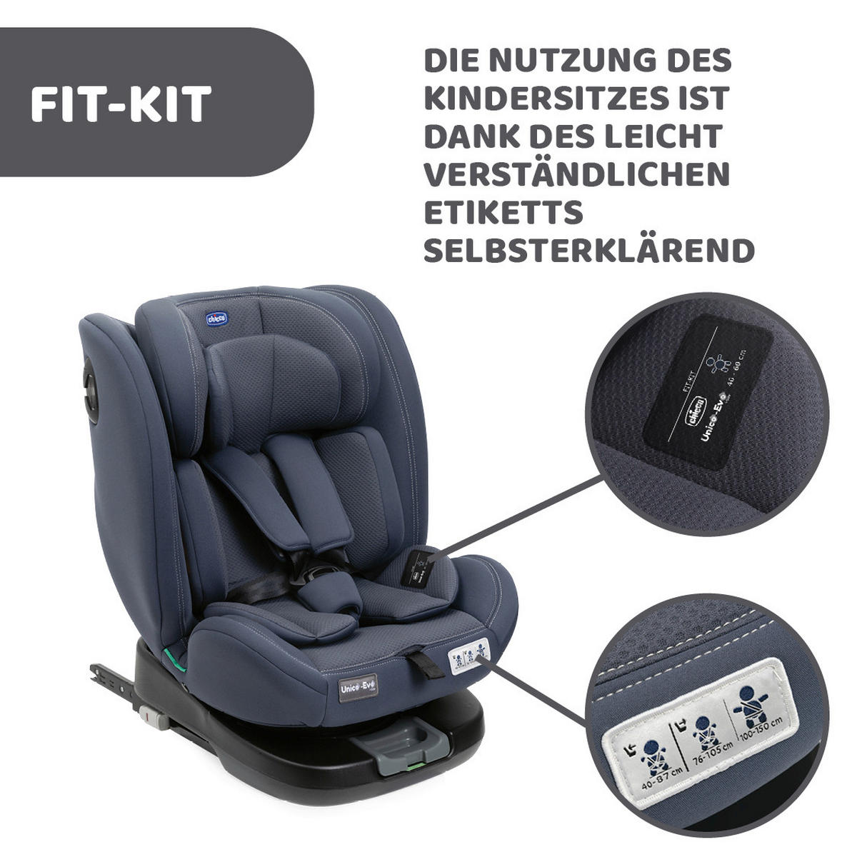 KINDERAUTOSITZ UNICO EVO I-S I  - Blaugrau, Basics (46/54/69/44cm) - Chicco