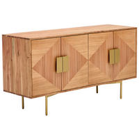 SIDEBOARD  in 145/45/76 cm  - Messingfarben/Naturfarben, Design, Holz/Holzwerkstoff (145/45/76cm) - Livetastic