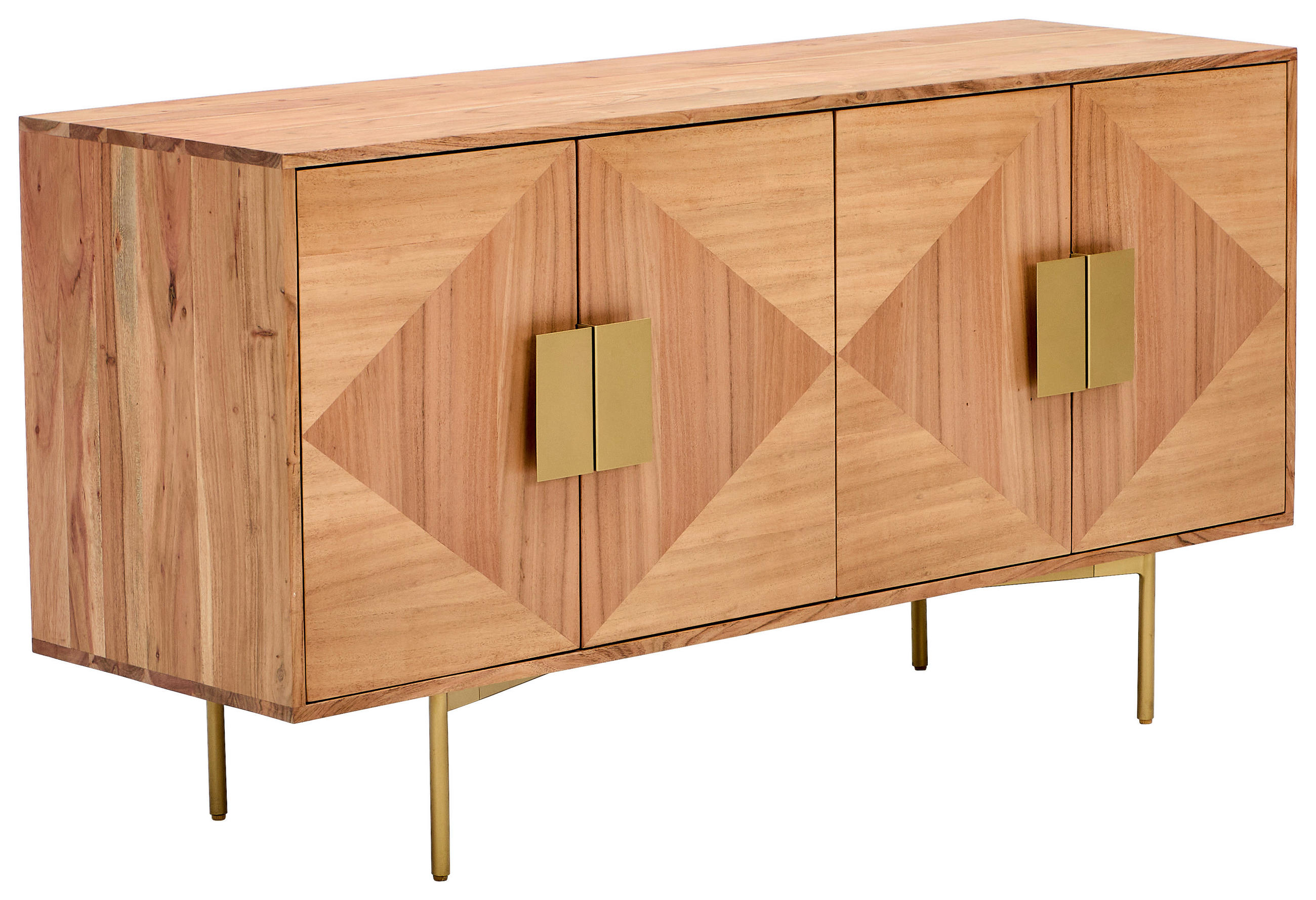 Livetastic Sideboard Natur, Messing 145x45x76 cm