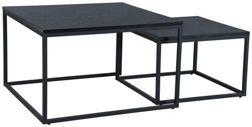 COUCHTISCH in Metall, Holzwerkstoff  - Schwarz, Design, Holzwerkstoff/Metall (80/60/50/40/80/60cm) - MID.YOU