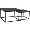 COUCHTISCH in Metall, Holzwerkstoff  - Schwarz, Design, Holzwerkstoff/Metall (80/60/50/40/80/60cm) - MID.YOU