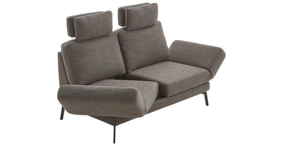 2-SITZER-SOFA Flachgewebe Schwarz  - Schwarz, KONVENTIONELL, Textil/Metall (170-218/87/93-141cm) - Hom`in