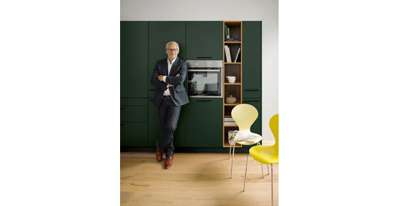 EINBAUKÜCHE   - Dunkelgrün, Design, Holzwerkstoff - Novel