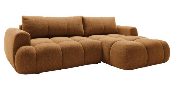 ECKSOFA Dunkelgelb Struktur Rückenkissen, Bettkasten, Schlaffunktion, Rücken echt, Liegefläche im Originalstoff  - Dunkelgelb/Schwarz, KONVENTIONELL, Kunststoff/Textil (272/172cm) - Carryhome