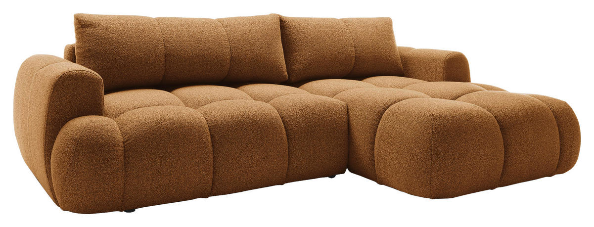 ECKSOFA Dunkelgelb Struktur  - Dunkelgelb/Schwarz, KONVENTIONELL, Kunststoff/Textil (272/172cm) - Carryhome