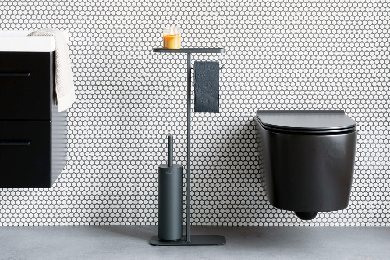 ČETKA ZA TOALET    - siva, Osnovno, metal/plastika (29/75.2/12.5cm) - Brabantia