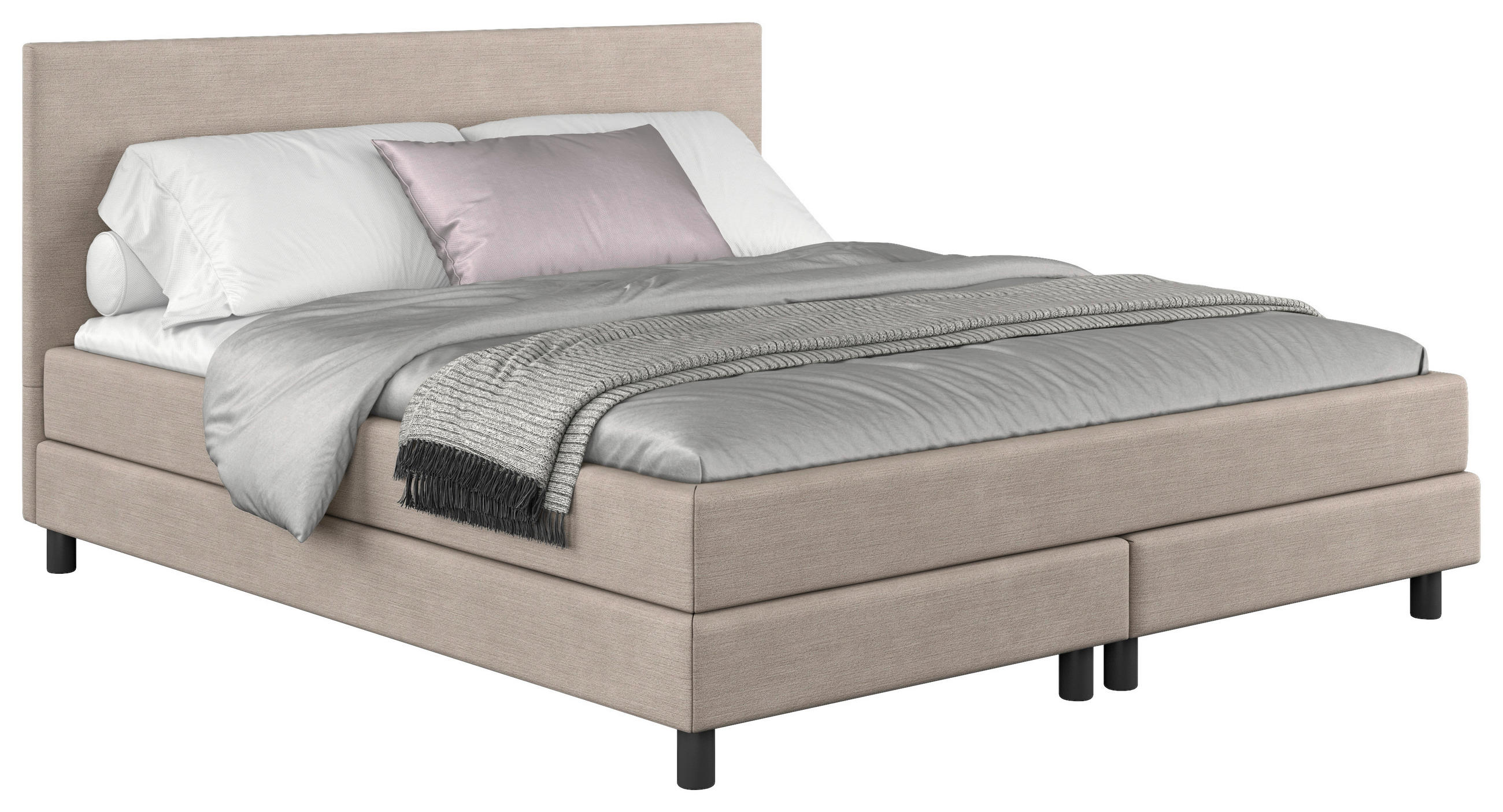 BOXBETT 140/200 cm  in Beige  - Beige/Schwarz, MODERN, Holz/Holzwerkstoff (140/200cm) - MID.YOU