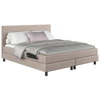 BOXBETT 160/200 cm  in Beige  - Beige/Schwarz, Modern, Holzwerkstoff/Textil (160/200cm) - MID.YOU