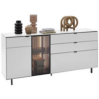 SIDEBOARD Weiss, Eichefarben  186,2/86,1/46 cm  - Weiss/Eichefarben, Design, Glas/Holz (186,2/86,1/46cm) - Dieter Knoll