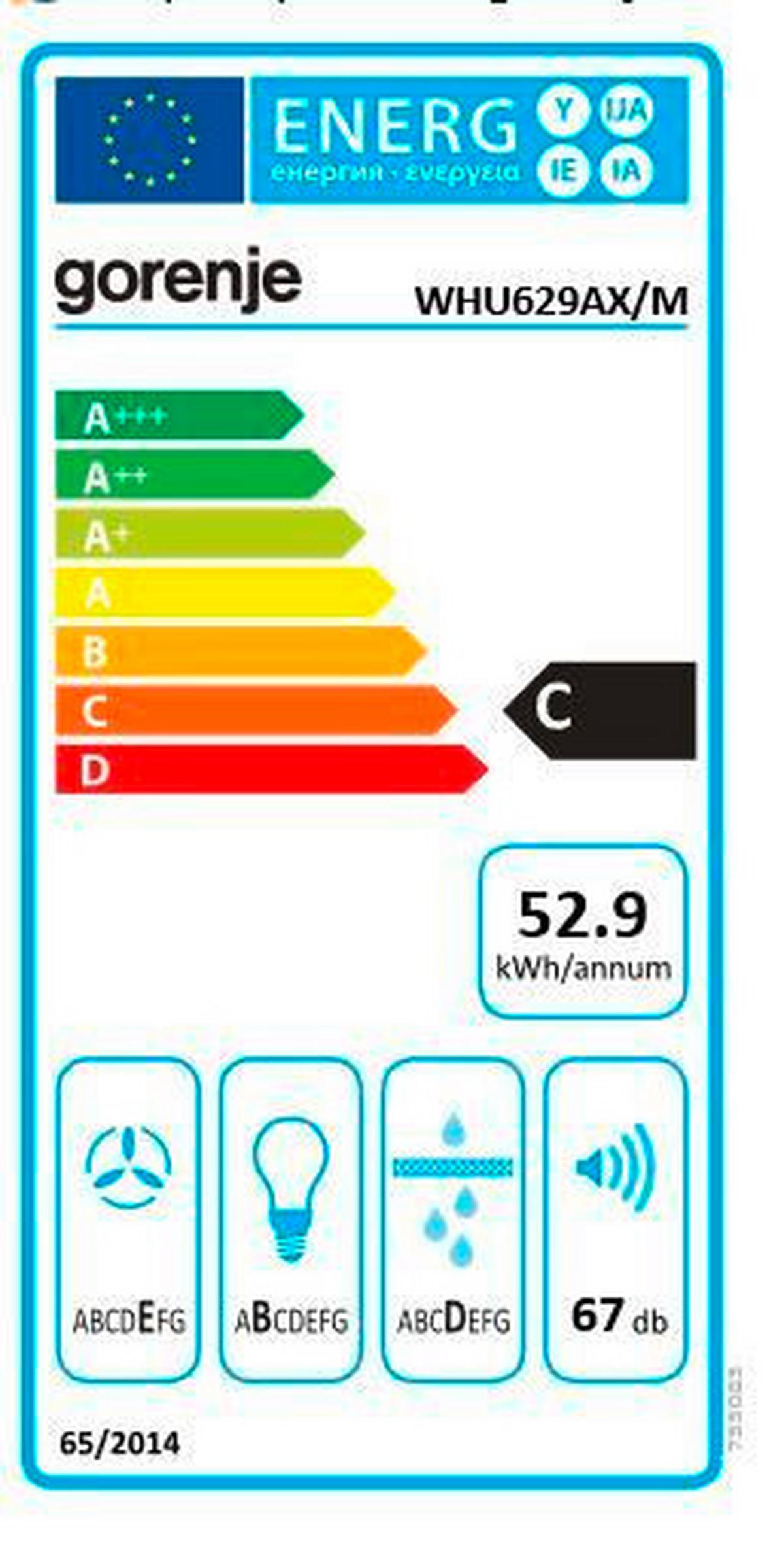 DUNSTABZUGSHAUBE WHU 629 AX/M  - Edelstahlfarben, Basics, Glas/Metall (59,6/12,5/46,8cm) - Gorenje